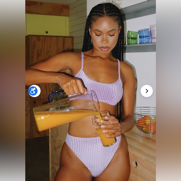 Dippin Daisy’s Gigi Bikini Top and High Waist Cheeky Bottoms in Ultraviolet - Picture 1 of 2